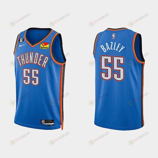 Oklahoma City Thunder 55 Darius Bazley 2022-23 Icon Edition White Men Jersey