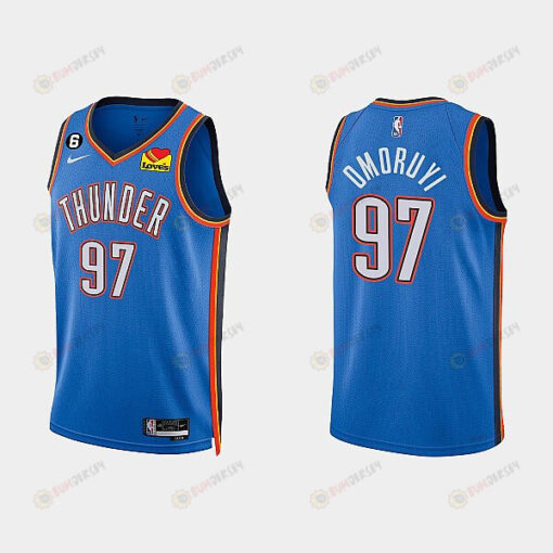 Oklahoma City Thunder 97 Eugene Omoruyi 2022-23 Icon Edition White Men Jersey