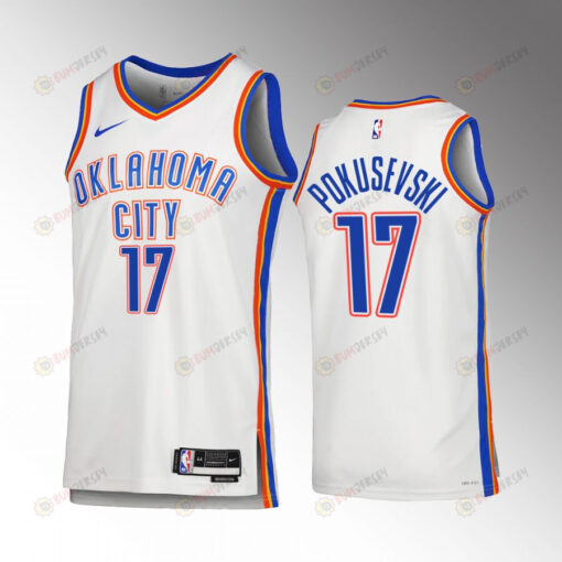 Oklahoma City Thunder Aleksej Pokusevski 17 2022-23 Association Edition White Jersey