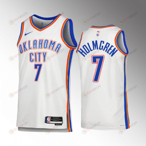 Oklahoma City Thunder Chet Holmgren 7 2022-23 Association Edition White Jersey