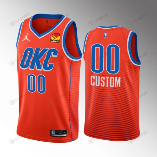 Oklahoma City Thunder Custom 00 2022-23 Statement Edition Orange Jersey Swingman