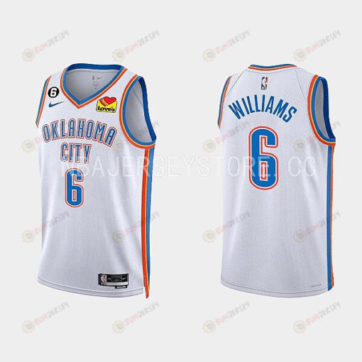 Oklahoma City Thunder Jaylin Williams 6 2022-23 Association Edition White Men Jersey Swingman