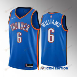 Oklahoma City Thunder Jaylin Williams 6 2022-23 Icon Edition Blue Men Jersey Swingman