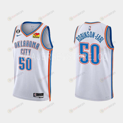 Oklahoma City Thunder Jeremiah Robinson-Earl 50 2022-23 Association Edition White Men Jersey Swingman