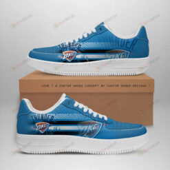 Oklahoma City Thunder Logo Stripe Pattern Air Force 1 Printed In Blue