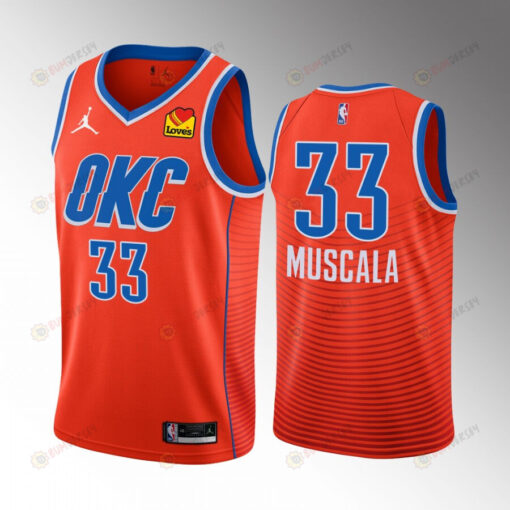 Oklahoma City Thunder Mike Muscala 33 2022-23 Statement Edition Orange Jersey Swingman