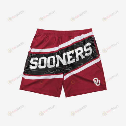 Oklahoma Sooners Big Wordmark Hawaiian Men Shorts Swim Trunks - Print Shorts