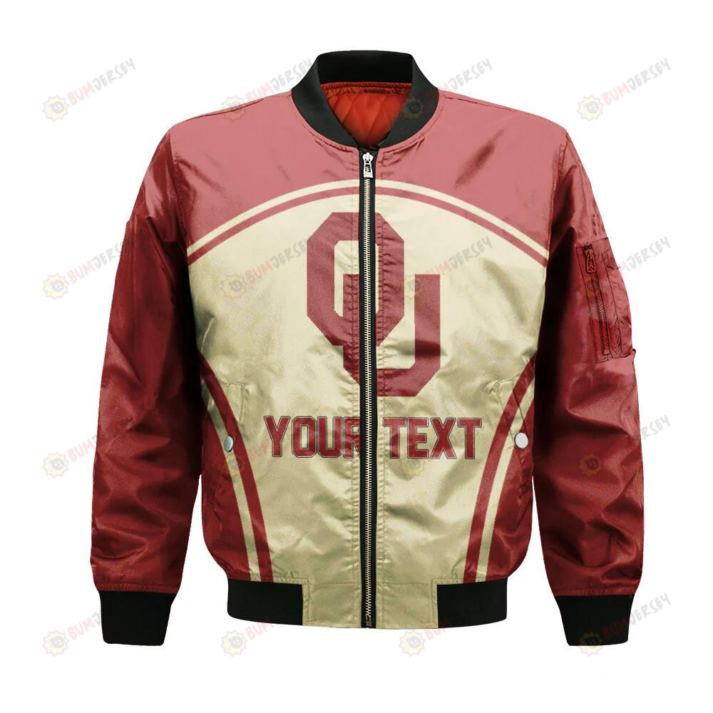 Oklahoma Sooners Bomber Jacket 3D Printed Custom Text And Number Curve Style Sport