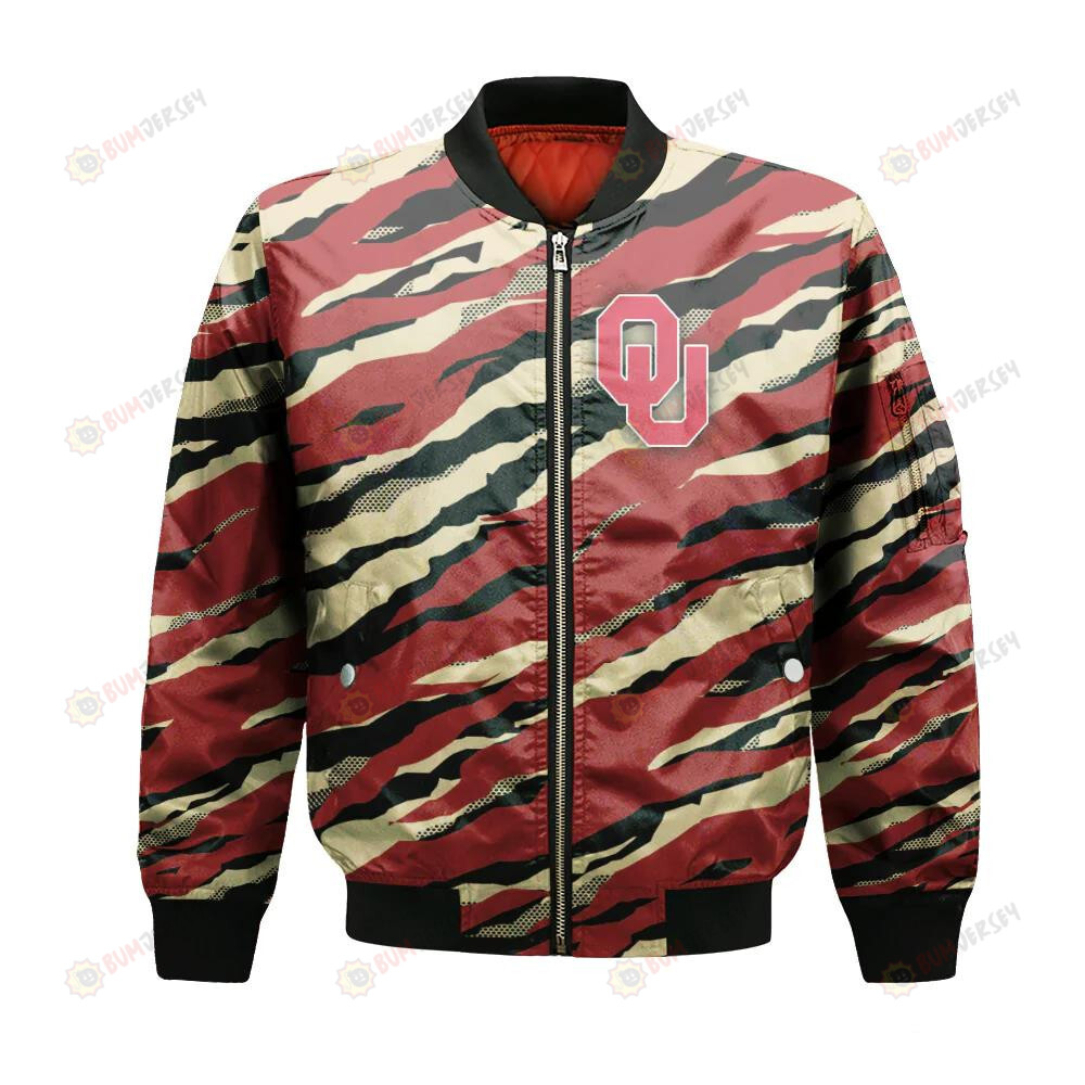 Oklahoma Sooners Bomber Jacket 3D Printed Sport Style Team Logo Pattern