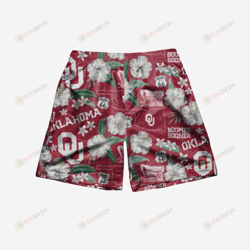 Oklahoma Sooners City Style Hawaiian Men Shorts Swim Trunks - Print Shorts