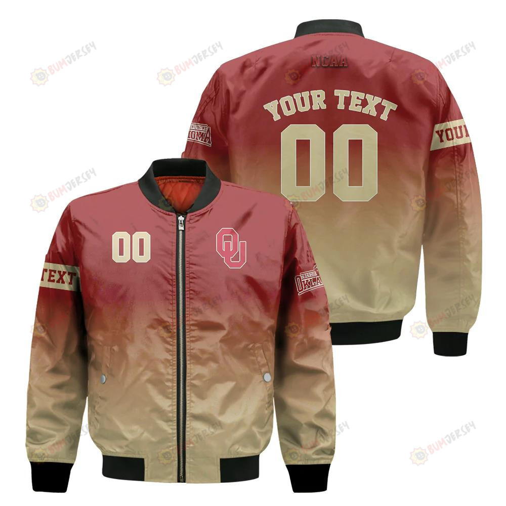 Oklahoma Sooners Fadded Bomber Jacket 3D Printed