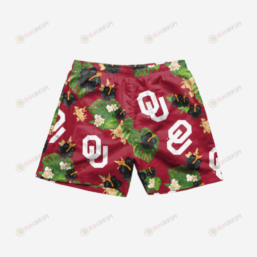 Oklahoma Sooners Floral Hawaiian Men Shorts Swim Trunks - Print Shorts