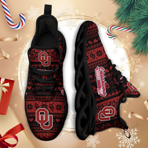 Oklahoma Sooners Logo Brocade Pattern 3D Max Soul Sneaker Shoes