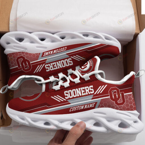 Oklahoma Sooners Logo Custom Name Pattern 3D Max Soul Sneaker Shoes