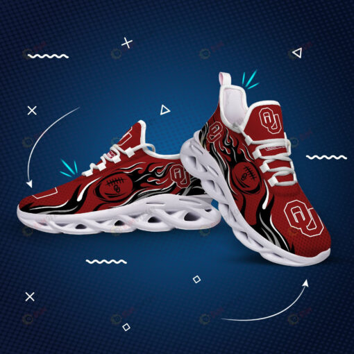 Oklahoma Sooners Logo Fireball Pattern 3D Max Soul Sneaker Shoes