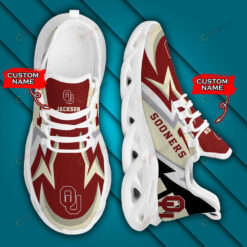 Oklahoma Sooners Logo Lightening Pattern Custom Name 3D Max Soul Sneaker Shoes