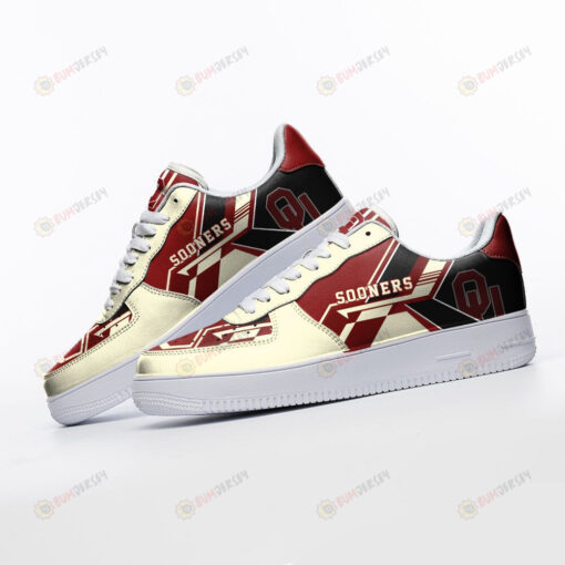 Oklahoma Sooners Logo Pattern Air Force 1 Printed In Crimson Cream