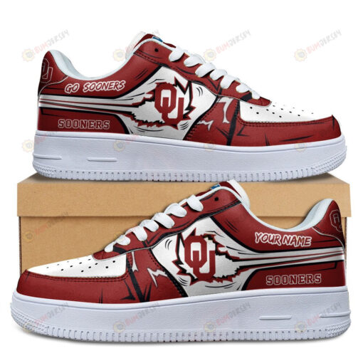 Oklahoma Sooners Logo Pattern Custom Name Air Force 1 Printed