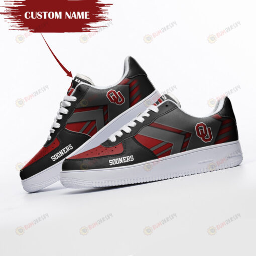 Oklahoma Sooners Logo Pattern Custom Name Air Force 1 Printed In Red