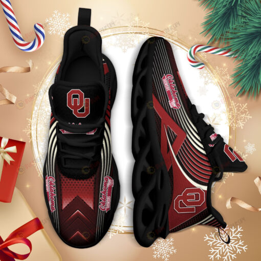 Oklahoma Sooners Logo Thin Stripe Pattern 3D Max Soul Sneaker Shoes