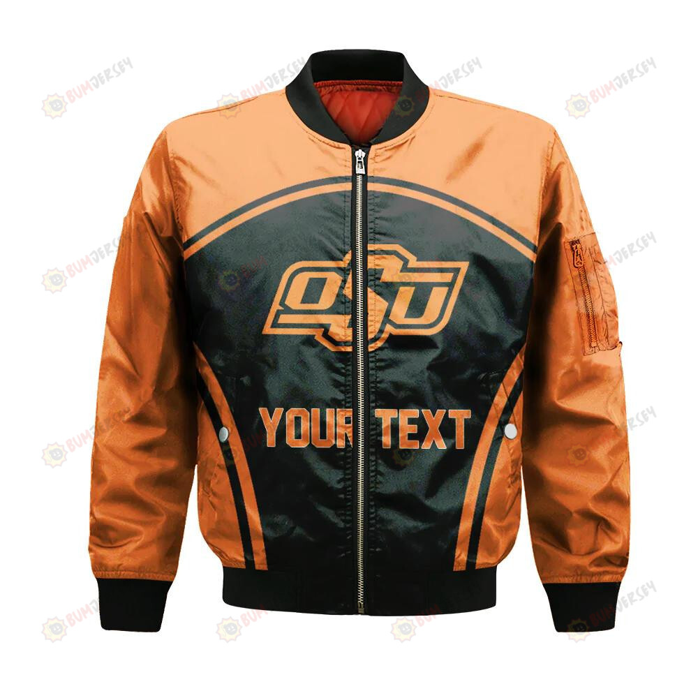 Oklahoma State Cowboys Bomber Jacket 3D Printed Custom Text And Number Curve Style Sport
