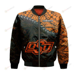 Oklahoma State Cowboys Bomber Jacket 3D Printed Grunge Polynesian Tattoo