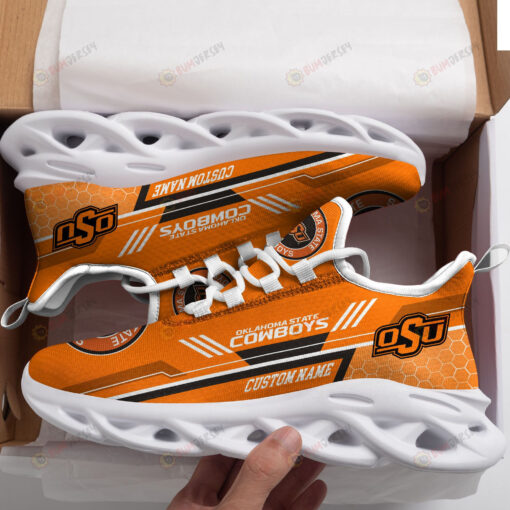 Oklahoma State Cowboys Logo Custom Name Pattern 3D Max Soul Sneaker Shoes