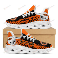 Oklahoma State Cowboys Logo Helmet And Stripe Pattern Custom Name 3D Max Soul Sneaker Shoes