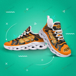 Oklahoma State Cowboys Logo Hole Pattern 3D Max Soul Sneaker Shoes In Orange