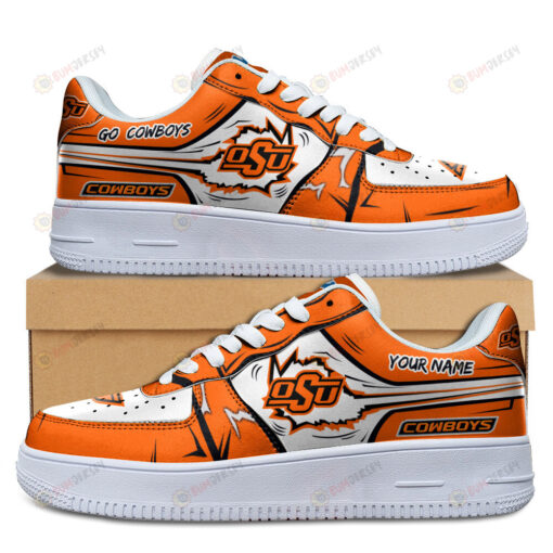 Oklahoma State Cowboys Logo Pattern Custom Name Air Force 1 Printed