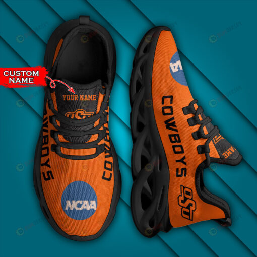 Oklahoma State Cowboys Logo Pattern Custom Name Orange 3D Max Soul Sneaker Shoes