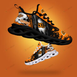 Oklahoma State Cowboys Logo Torn And Splatter Pattern 3D Max Soul Sneaker Shoes