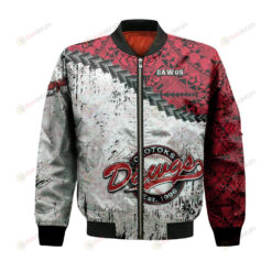 Okotoks Dawgs Bomber Jacket 3D Printed Grunge Polynesian Tattoo