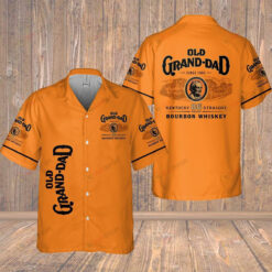 Old Grand Dad Bourbon Whiskey Hawaiian Shirt In Orange
