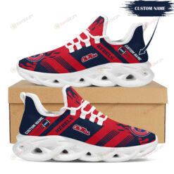 Ole Miss Rebels Logo Custom Name Pattern 3D Max Soul Sneaker Shoes