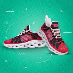 Ole Miss Rebels Logo Hole Pattern 3D Max Soul Sneaker Shoes In Red