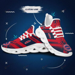 Ole Miss Rebels Logo Pattern Custom Name 3D Max Soul Sneaker Shoes