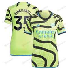 Oleksandr Zinchenko 35 Arsenal 2023/24 Away Women Jersey - Yellow