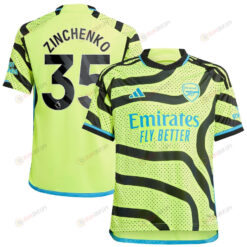 Oleksandr Zinchenko 35 Arsenal 2023/24 Away Youth Jersey - Yellow