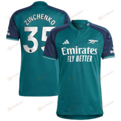 Oleksandr Zinchenko 35 Arsenal 2023/24 Third Men Jersey - Green