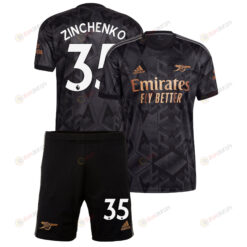 Oleksandr Zinchenko 35 Arsenal Away Kit 2022 - 2023 Men Jersey - Black