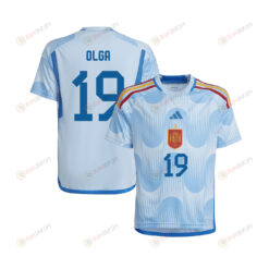 Olga Carmona 19 Spain 1 Star Women's National Team 2023-24 World Cup Away Jersey