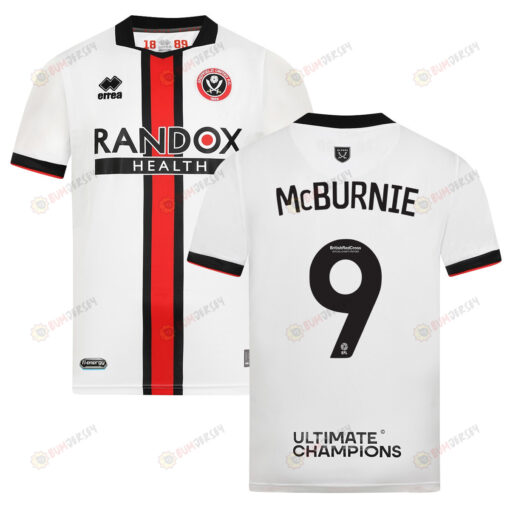 Oli McBurnie 9 Sheffield United 2022-23 Away Jersey - White