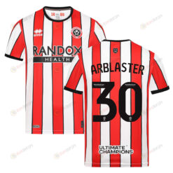 Oliver Arblaster 30 Sheffield United 2022-23 Home Jersey - Red/White Stripes