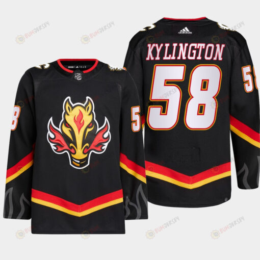 Oliver Kylington 58 Calgary Flames Black Jersey 2022-23 Blasty Alternate Primegreen