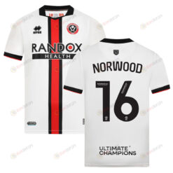 Oliver Norwood 16 Sheffield United 2022-23 Away Jersey - White