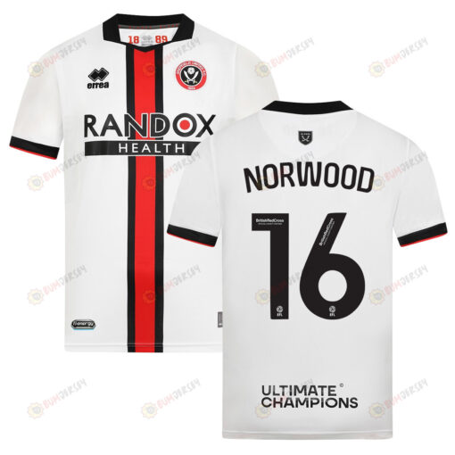 Oliver Norwood 16 Sheffield United 2022-23 Away Jersey - White