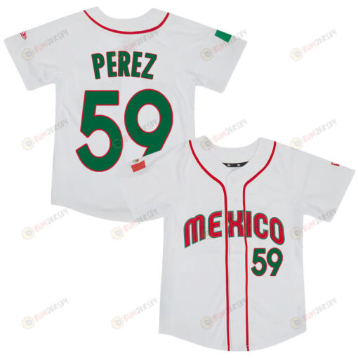 Oliver Perez 59 Mexico Baseball 2023 World Baseball Classic Jersey - White