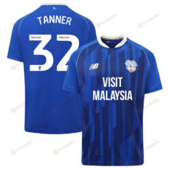 Ollie Tanner 32 Cardiff City FC 2023-24 Home Men Jersey - Blue