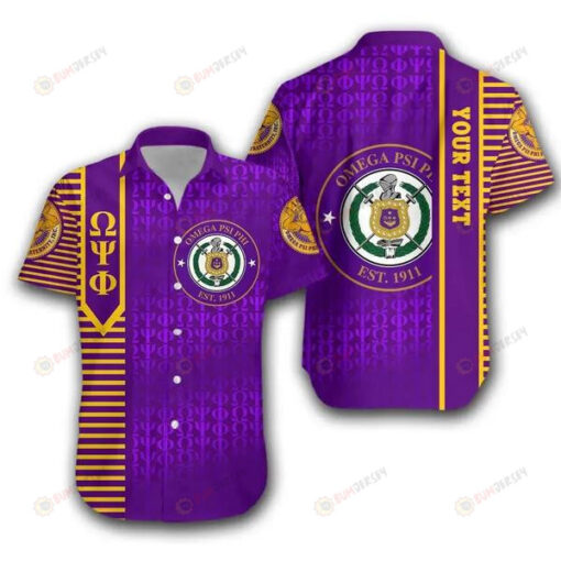 Omega Psi Phi Simple Style Curved Hawaiian Shirt